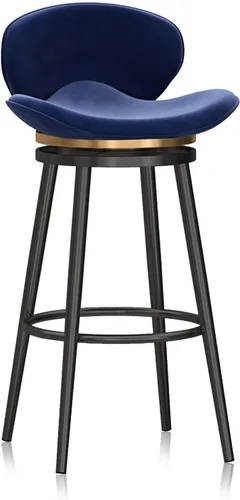 Taburete de bar moderno con Patas de Metal Negro, giratorio de 360 grados, cómodo y tapizado, ideal para el hogar, bar, cocina, isla, comedor o Pub,