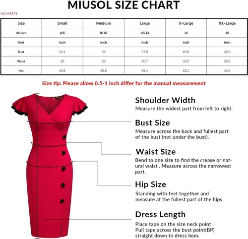Miniatura 7 de Miusol Vestido de noche vintage con cuello en V profundo para mujer