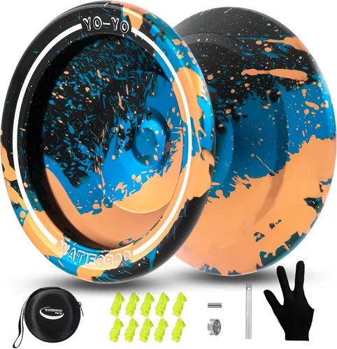 Yoyo Yoyos Responsivos para Principiantes, Yo Yo Profesional No Responsivo para Adultos Pro Yoyo de Metal para Trucos con Kit de Rodamientos, 10