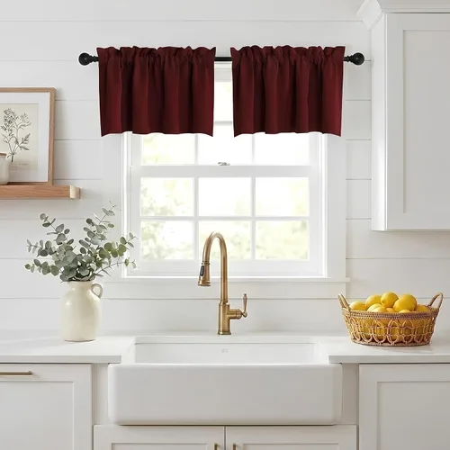 Miniatura 16 de NICETOWN Cortinas Opacas Cortas - Tratamiento de Ventana con Aislamiento Térmico, Niveles de Cortina Pequeños para Sala de Estar/Cocina, 2 Paneles