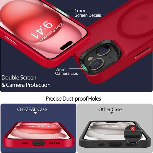 Miniatura 195 de Fuerte magnético para iPhone 11, compatible con Magsafe, [resistente a caídas de 13 pies] Funda trasera translúcida mate con sensación de piel
