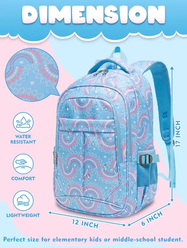 Miniatura 17 de BLUEFAIRY - Mochilas para niños y niñas, escuela primaria, jardín de niños