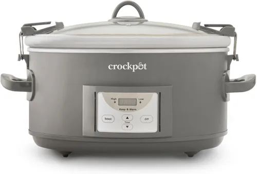 Miniatura 7 de Crock-Pot Olla de cocción lenta programable con tapa de cierre de 6 cuartos de galón para cocinar y transportar, color Moonshine Verde (Verde)