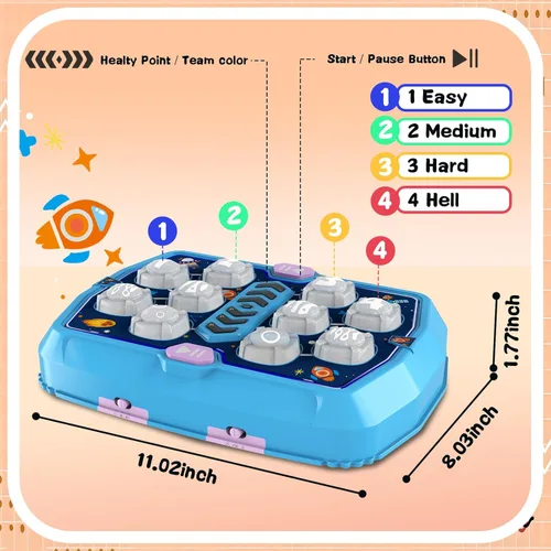 Miniatura 4 de Whack Game - Juguetes para niños de 3, 4, 5, 6 años, juguetes para niños de 2 a 4 años, 3 modos y juguete interactivo ligero para niños pequeños