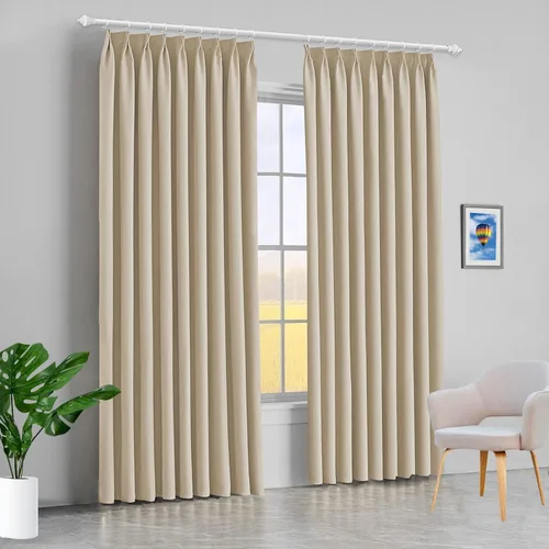 Miniatura 19 de 100% poliéster, panel de cortina de ventana de doble pellizco, con aislamiento térmico (negro, 57.9 x 72.0 in, 1 panel)