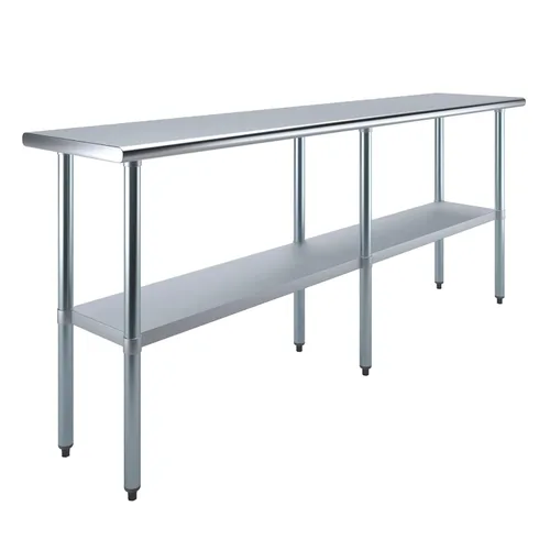 Miniatura 28 de AmGood Mesa de trabajo de acero inoxidable con estante inferior Preparación de alimentos NSF Estación de trabajo utilitaria