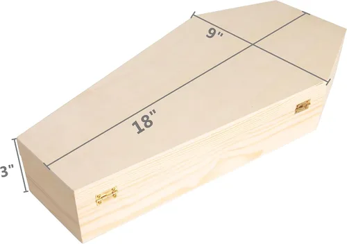 Miniatura 5 de Creative Hobbies Caja grande de ataúd de Halloween de 18 pulgadas, caja rellenable con bisagras para decoración de Halloween, recuerdo de fiesta