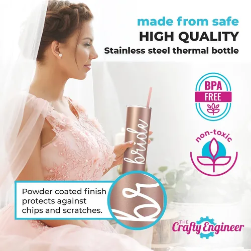 Miniatura 4 de The Crafty Engineer Vaso de novia con paja (rubor)