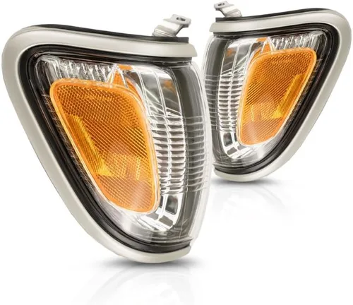 Para Toyota Tacoma 2001 2002 2003 2004 Conjunto de luz de marcador lateral de estacionamiento lado del conductor y del pasajero | Par plateado (1C8)