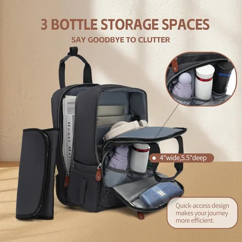 Miniatura 2 de Mochila con ruedas, mochila de viaje con ruedas, aprobada por vuelo, antirrobo, para laptop de 15.7 pulgadas, con puerto USB para hombres y mujeres
