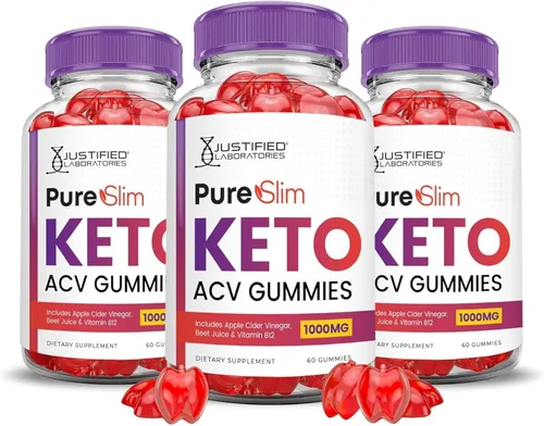 Miniatura 7 de Justified Laboratories Paquete de 2 gomitas Pure Slim Keto ACV de fórmula avanzada de 1000 mg PureSlim Keto Gummies Vinagre de sidra de manzana