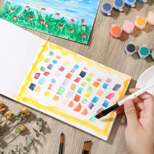 Miniatura 5 de 30 hojas de papel de acuarela, A5 (8.3 x 5.8), papel de acuarela de prensa en caliente, 140 lb/300 GSM, cuaderno de bocetos de acuarela para pintura