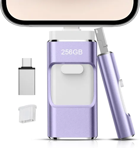 Miniatura 13 de 256GB Flash Drive[No App Required] Intended for Phone Tablet Androidphone and Computers, 4 in 1 Photo Stick for Phone Memory Storage Easily Backup