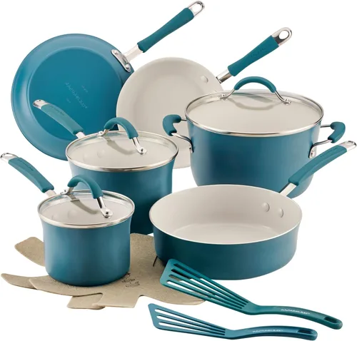 Miniatura 19 de Rachael Ray Cucina - Juego de ollas y sartenes antiadherentes, 12 piezas, color púrpura lavanda