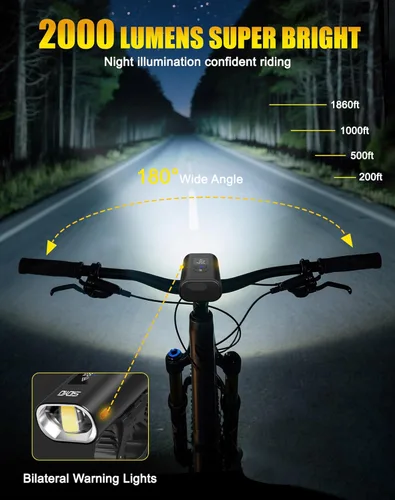 Miniatura 2 de 17* LED 4800 Lumen Bike Lights, USB-C Rechargeable Bicycle Light, Super Bright Bike Lights for Night Riding, IP65 Waterproof Bicycle Headlight for