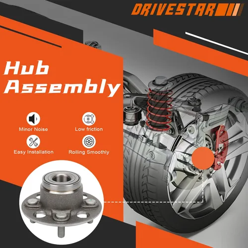 Miniatura 2 de 512174 Buje y cojinete de rueda trasera izquierda/derecha para Honda Civic 2001 02 03 04 05 DX GX HX LX (4 lengüetas sin ABS)