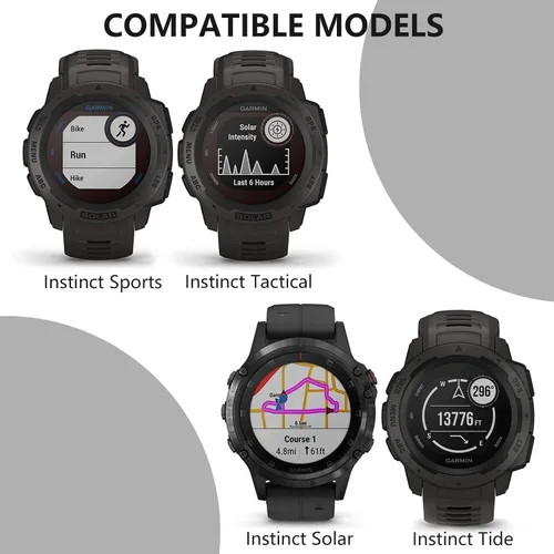 Miniatura 3 de Compatible con Garmin Instinct Band, correa de repuesto de silicona suave para Garmin Instinct 2/Solar/Tactical