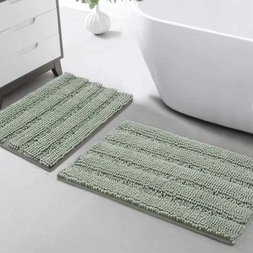 Miniatura 167 de Turquoize Alfombras de Baño de Chenilla Peludas Alfombra de Baño Antideslizante Gruesas Alfombras Peludas para Baño Chenilla Juego de Alfombra