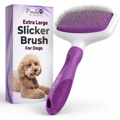 Miniatura 14 de Poodle Pet Slicker Brush – Para perros, gatos y conejos – Elimina la piel enmarañada, los nudos y el pelo suelto – Adecuado para el aseo