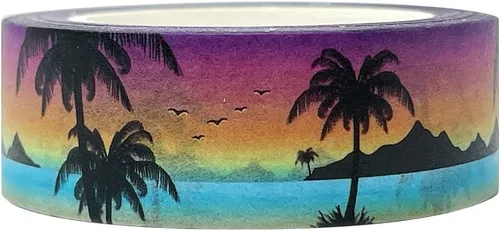 Miniatura 6 de allydrew Cinta adhesiva Washi de hermosos paisajes, 0.591 in x 32.8 ft, veleros y gaviotas