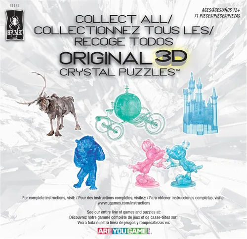 Miniatura 9 de BePuzzled, Disney - Rompecabezas de cristal 3D original de Cenicienta, 56 piezas, rompecabezas coleccionable para niños y adultos a partir de 12 años