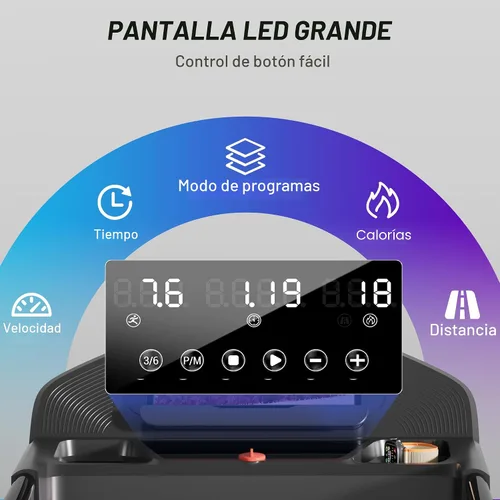 Miniatura 3 de CURSOR FITNESS Cintas de correr inclinadas al 16% para el hogar pequeñas con 3 pantallas LED, almohadilla plegable de 3.0 HP para caminar
