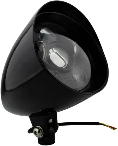 5 3/4 pulgadas bala delantero motocicleta brillante negro LED visera superior 0.394 in Tri Bar 5.75 "para Harley Sportster Dyna Softail Bobber