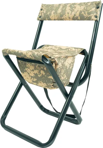 Miniatura 11 de Rothco Taburete plegable de lujo con respaldo y bolsa - Asiento portátil para aventuras al aire libre Camuflaje del bosque