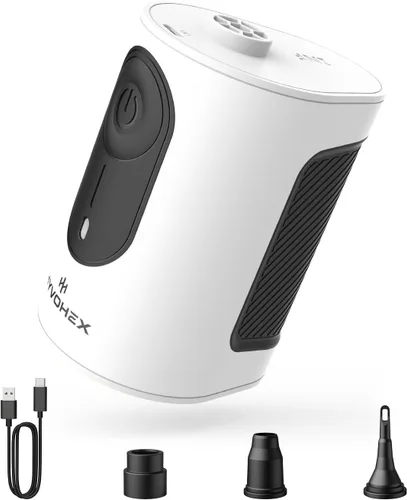 Miniatura 11 de Bomba de aire portátil para inflables, bomba de colchón de aire ultrarrápida de 4000 mAh con disipación de calor avanzada, bomba de aire eléctrica