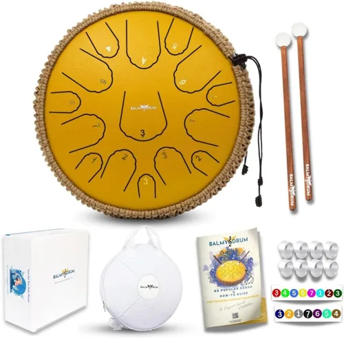 Miniatura 10 de El Balmy Drum - Tambor de Lengua de Acero de 6 Pulgadas de 8 Notas, Instrumento de Tambor de Acero, Tambores para Niños y Adultos, Juego de Tambor