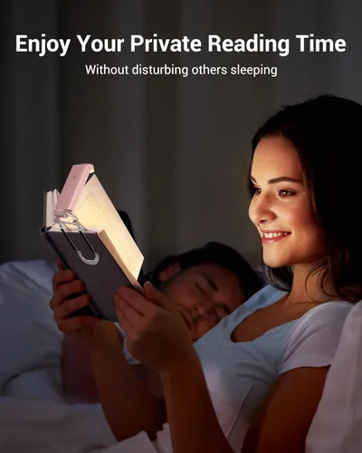Miniatura 6 de DEWENWILS Luz de libro USB recargable para leer en la cama, lámparas de lectura LED con pinza, portátiles, luces de marcapáginas para niños, amantes
