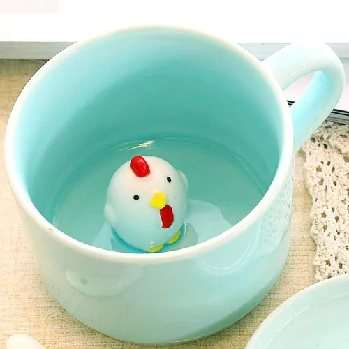 Miniatura 5 de Chick Taza de Café 3D Taza de Cerámica de Lindo Animal de Dibujos Animados - Animal Bebé Adentro, Mejor Taza de Oficina y Regalo de Cumpleaños 8 OZ
