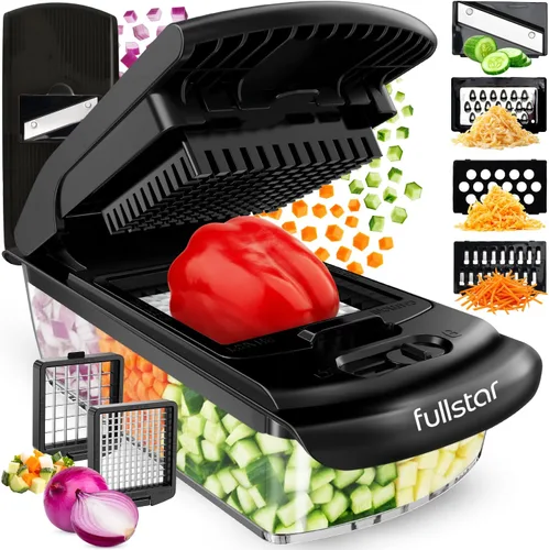 Miniatura 18 de Fullstar The Original Pro Chopper - Picador de verduras y espiralizador, picador de alimentos con recipiente, rebanador de frutas, utensilios