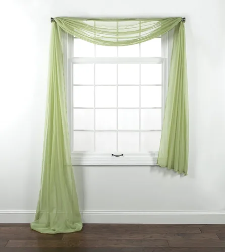 Miniatura 32 de Stylemaster Elegance Cenefa recta de gasa transparente, 60 x 14 pulgadas, color dorado