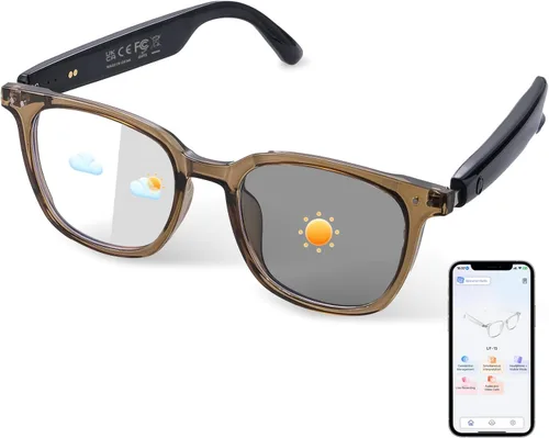 Miniatura 11 de Lentes inteligentes AI para hombres y mujeres, impulsados por IA por traducción, reducción de ruido, micrófono y altavoces de audio de oído abierto