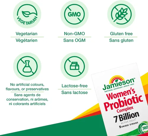 Miniatura 4 de Jamieson Complejo probiótico para mujeres 7 mil millones, 45 cápsulas vegetales