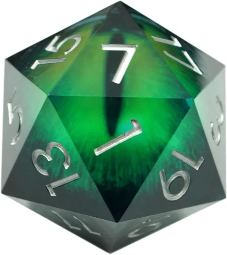 Miniatura 5 de Sharp Edge Eyeball D20 - Dados grandes individuales de 1.76 pulgadas con estuche de regalo, dados de ojo móvil de dragón para Calabozos y Dragones