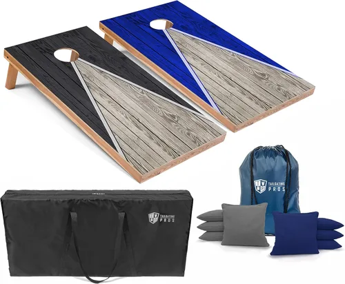 Miniatura 23 de Tailgating Pros Juego de tablero de Cornhole ligero con diseño piramidal con bolsas de frijoles y estuche de transporte, juego de cornhole