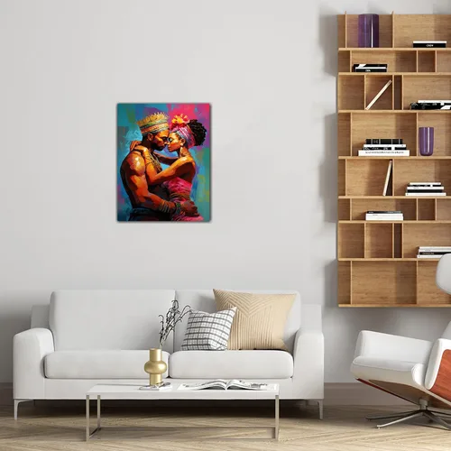 Miniatura 17 de Arte de pared afroamericano, decoración de rey y reina bailarín negro para sala de estar, arte de pareja de amor negro para dormitorio, lienzo