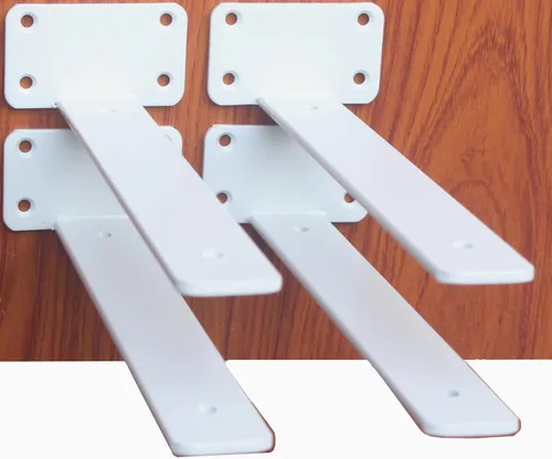 Miniatura 40 de Paquete de 2 - Soportes de estante en L ocultos negros de 4 pulgadas (1/5 pulgada de grosor) Soportes de estante flotante de hierro Soportes