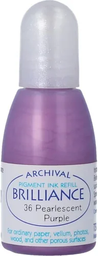 Miniatura 8 de Tsukineko Tinta pigmentaria Brilliance de 20 cc, almohadillas de tinta brillantes y gotas de rocío, color blanco claro de luna Moonlight White