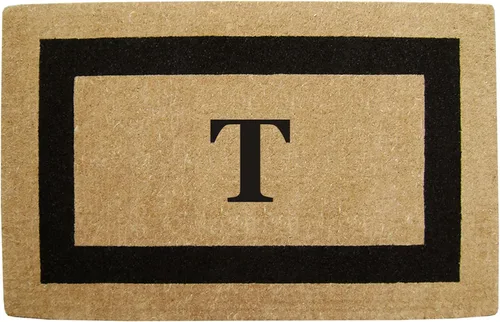 Miniatura 43 de Tapete de fibra de coco natural, para puerta de entrada, rectangular, resistente, para patio, atrapador de suciedad antideslizante, decoración