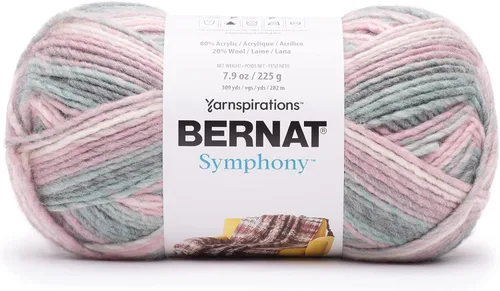 Miniatura 2 de Bernat Symphony - Ovillo de concha marina, paquete de 2 unidades de 8 onzas, mezcla de lana, 5 voluminosos, 309 yardas, tejido/ganchillo Conchas