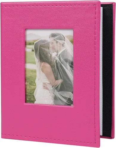 Miniatura 9 de Álbum de Fotos 4x6 para 300 Fotos Cubierta de Cuero PU Página Interior Negra para Álbumes de Boda Libro de Fotos Familiar Bebé Aniversario Bolsillo
