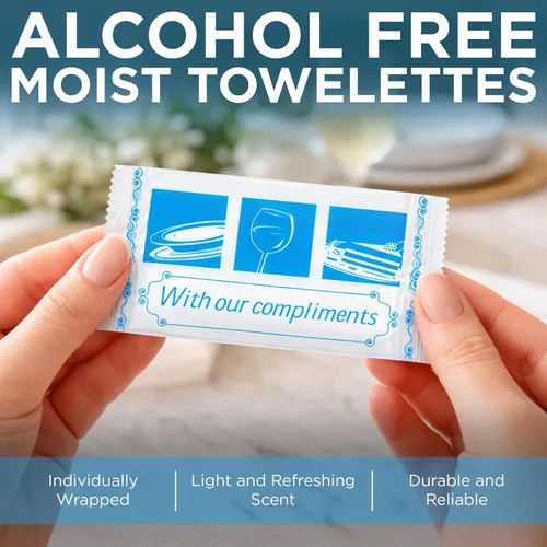 Miniatura 3 de Fresh Towel - Toallas húmedas envueltas individualmente, 1 caja de 100 toallitas de mano envueltas individualmente