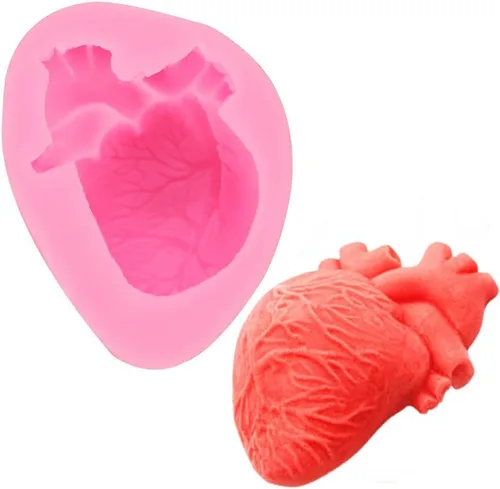 Miniatura 3 de 3D Halloween Humano Sangriento Corazón en forma de helado Mousse Molde de silicona DIY molde de silicona Fondant pudín jalea pastel decoración