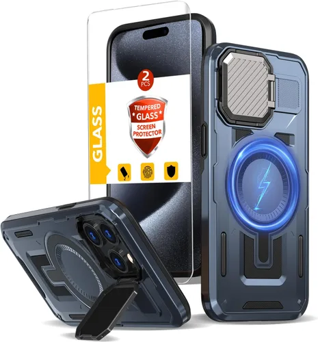 Miniatura 74 de Funda magnética para Google Pixel 9A compatible con cargador inalámbrico MagSafe, para Pixel 9A, funda de teléfono integrada de 360 °, con 2