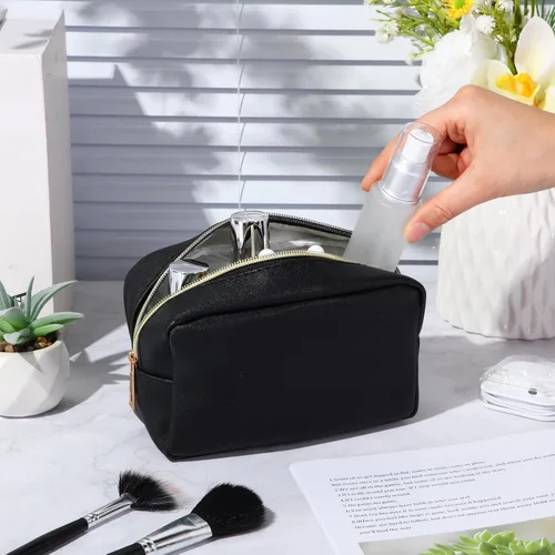 Miniatura 6 de Sweetude 10 bolsas de maquillaje a granel para mujeres, regalo preparatorio, bolsa de cosméticos de piel sintética, pequeña bolsa de aseo