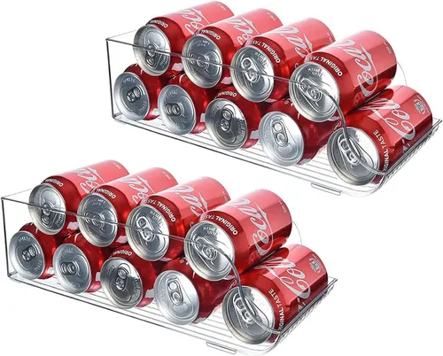 Organizador de latas de soda para refrigerador, organización y almacenamiento de refrigerador, organizador de productos enlatados para despensa,