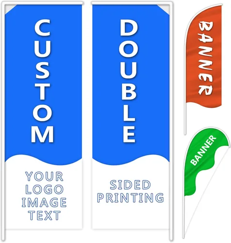 Miniatura 9 de Banderas de plumas publicitarias personalizadas para negocios al aire libre, logotipo personalizado y texto en la bandera abierta, carteles